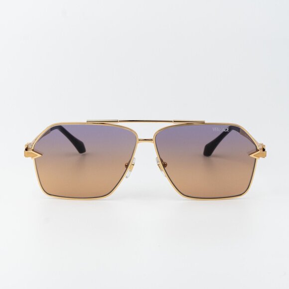 Versace Women Sunglasses Gold Gradient Violet Aviator VE2284 1002EL AUTHENTIC - Picture 3 of 13